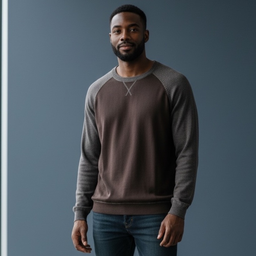 Perry Ellis Crewneck Sweater Neutral Brown Men’s Size Large